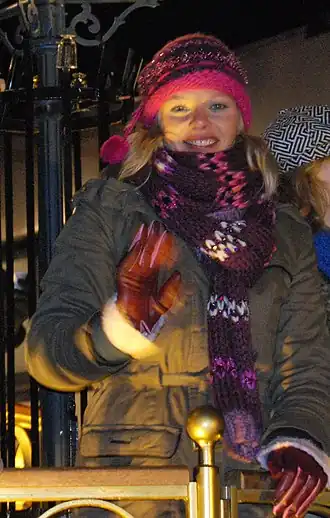 Elke Vanelderen tijdens de VTM-kerstparade in Genk, 2008
