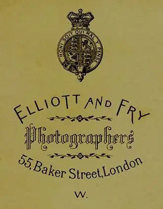 Achterzijde van de foto's van Elliot & Fry