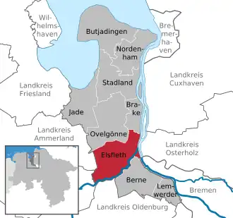 Kaart van Elsfleth