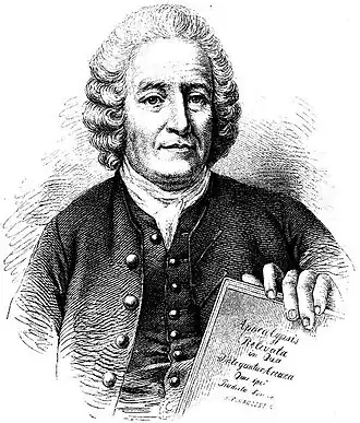Emanuel Swedenborg Gravure door Hans Peter Hansen