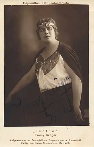 Emmy Krüger bij de Bayreuther Festspiele 1927