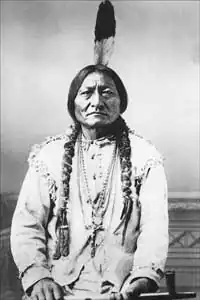 Zittende Stier (Sitting Bull), een Hunkpapa Lakota leider en medicijnman, ca. 1831-15 december 1890