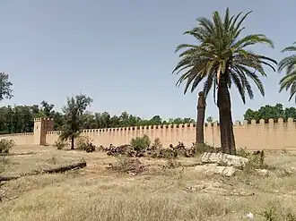 Deel van het presidentieel paleis van Raqqada