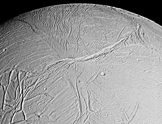 Het oppervlak van Enceladus