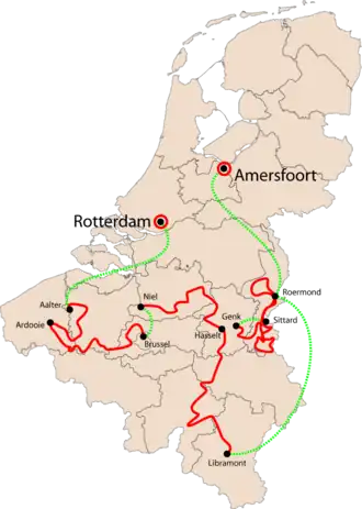 Routekaart van de Eneco Tour 2009