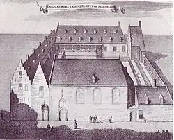 Engelse kerk en simpelhuys omstreeks 1700