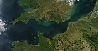 Satellietfoto van het Kanaal