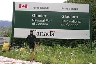 Naamsvermelding op de borden van nationale parken