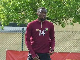 Sagnan tijdens een training van RC Lens (2018)