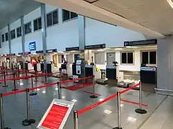 Incheck balies op de Luchthaven van Ercan