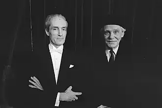 Frits Noske (rechts) met Gustav Leonhardt in 1984