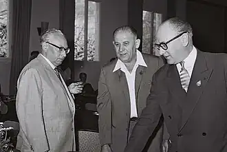 Guy Mollet (rechts) in 1960