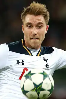 Eriksen in 2016 voor Tottenham Hotspur.