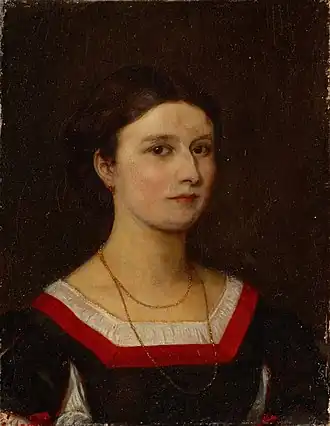 Louise Bachofen-Burckhardt, portret door Ernst Stückelberg, 1865 (Kunstmuseum Basel).