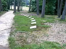 Rij liggende grafstenen