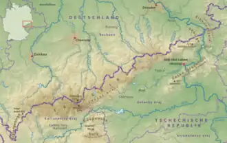 Kaart van Ertsgebergte