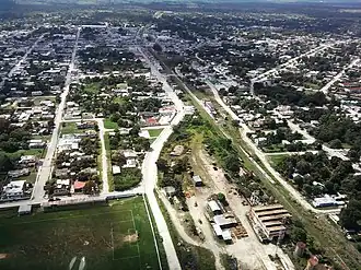 Escárcega van boven gezien