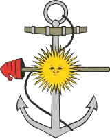 Het symbool van de Argentijnse marine. De rode frygische muts staat voor het nastreven van vrijheid.