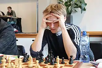 Van Baar tijdens het Amsterdam Chess Open 2023