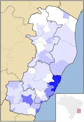 Kaart van Espírito Santo