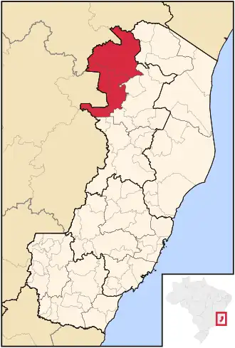 Ligging van de Braziliaanse microregio Barra de São Francisco in Espírito Santo