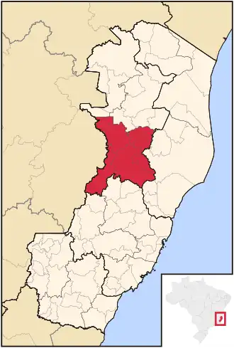 Ligging van de Braziliaanse microregio Colatina in Espírito Santo