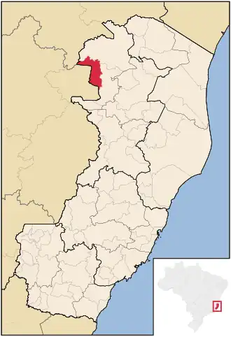 Kaart van Água Doce do Norte