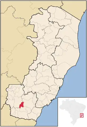 Kaart van Jerônimo Monteiro