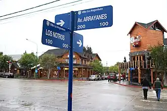 Kruispunt in het centrum van Villa La Angostura