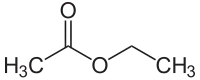 Structuurformule van ethylacetaat
