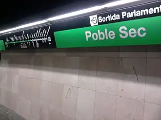 Interieur van station Poble Sec