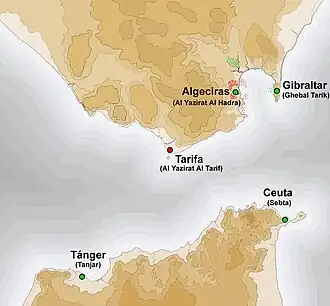 Kaart met details over de grotere campagne tegen de Marinids.