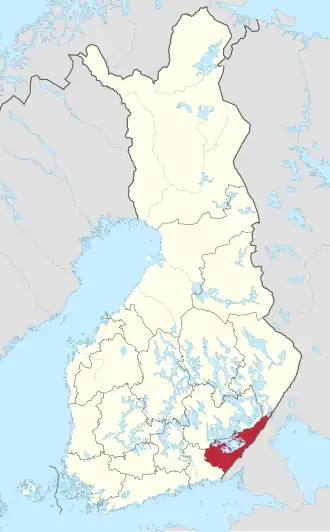 Kaart van Zuid-Karelië