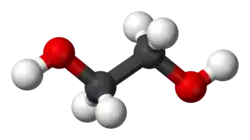 Molecuulmodel van 1,2-ethaandiol
