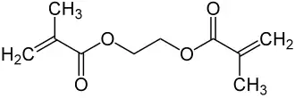 Structuurformule van ethyleendimethacrylaat