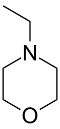 Structuurformule van 4-ethylmorfoline
