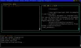 Schermafbeelding van Ettercap