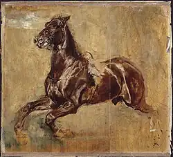 Studie van een paard in galop