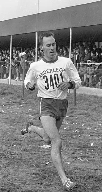 Eugène Allonsius tijdens de Cross van Le Soir in 1966