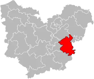 Locatie van het kanton