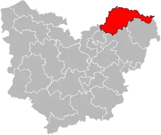 Locatie van het kanton