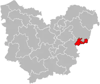 Locatie van het kanton