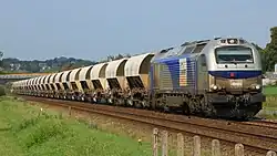 Goederentrein in de buurt van Abbeville