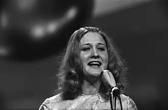 Eva Sršen tijdens het Eurovisiesongfestival 1970