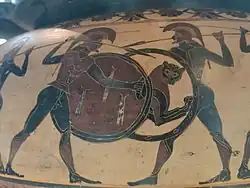 Zijde B, detail Gevecht van hoplieten