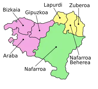 Kaart van Baskenland