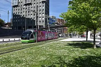 De tram in Bilbao