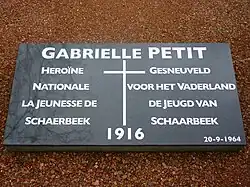 Gedenkplaat op de Begraafplaats van Schaarbeek