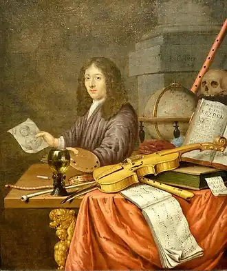 Zelfportret met vanitas, 1684, Honolulu Museum of Art