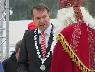 Ewald van Vliet bij de intocht van Sinterklaas 2013